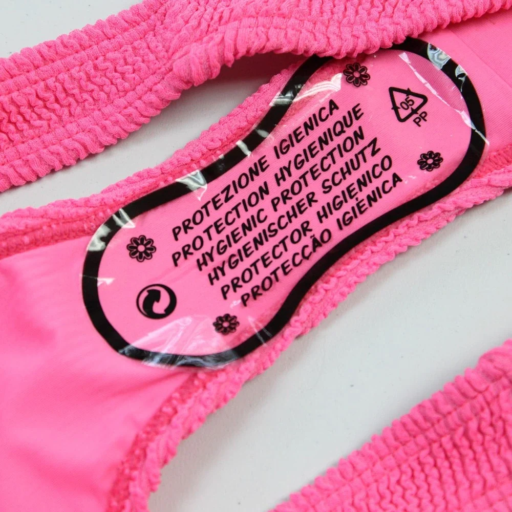 NEW Good American Always Fits Good Waist Cheeky Bikini Bottom Bright Pink‎
